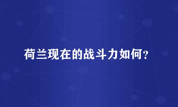 荷兰现在的战斗力如何？