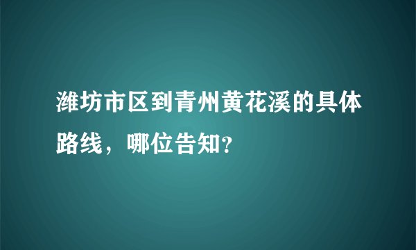 潍坊市区到青州黄花溪的具体路线，哪位告知？