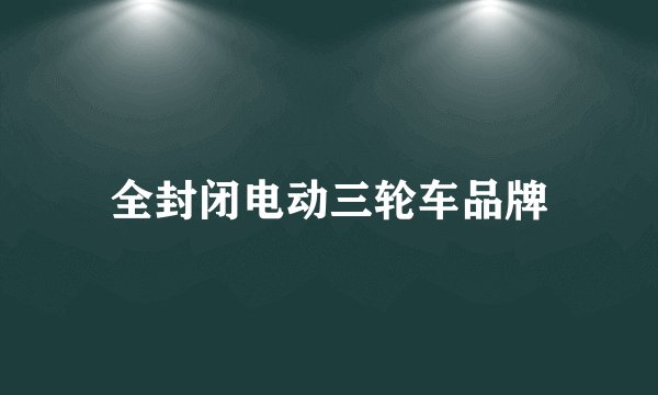 全封闭电动三轮车品牌