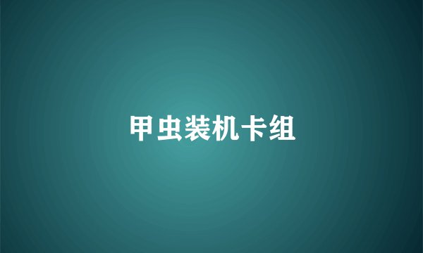 甲虫装机卡组