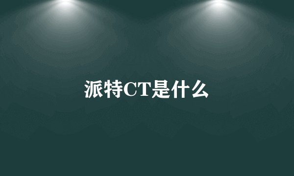 派特CT是什么
