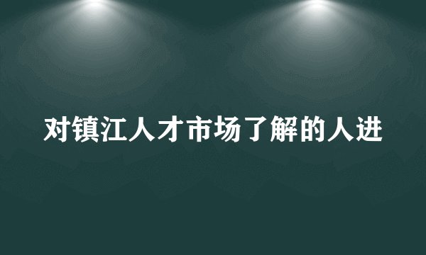 对镇江人才市场了解的人进