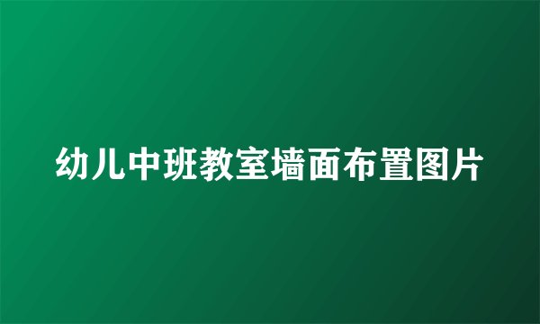 幼儿中班教室墙面布置图片