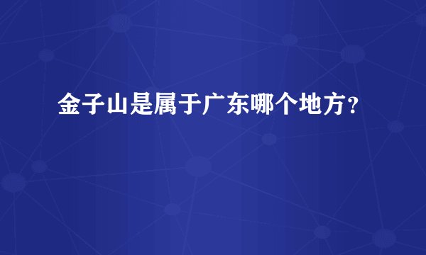 金子山是属于广东哪个地方？