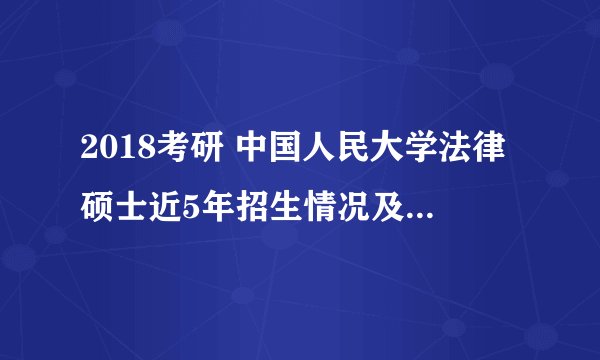 2018考研 中国人民大学法律硕士近5年招生情况及复试分数线