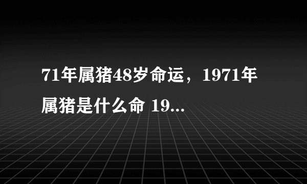 71年属猪48岁命运，1971年属猪是什么命 1971年出生人的命运