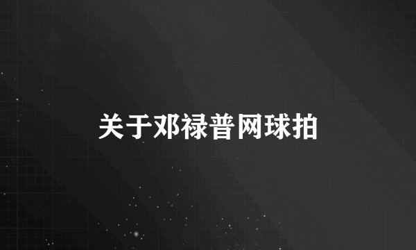 关于邓禄普网球拍