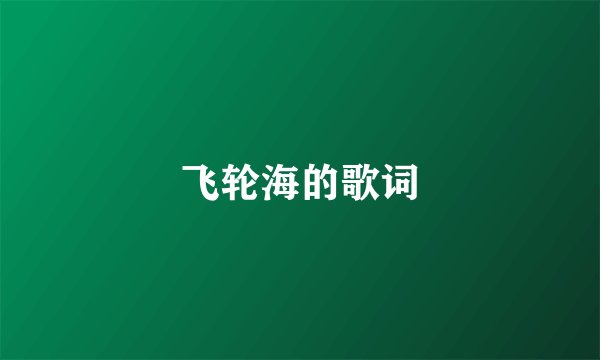 飞轮海的歌词