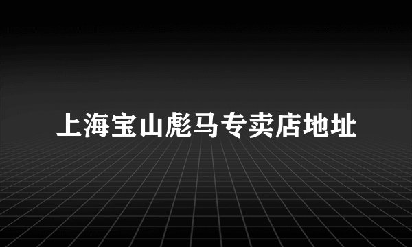 上海宝山彪马专卖店地址