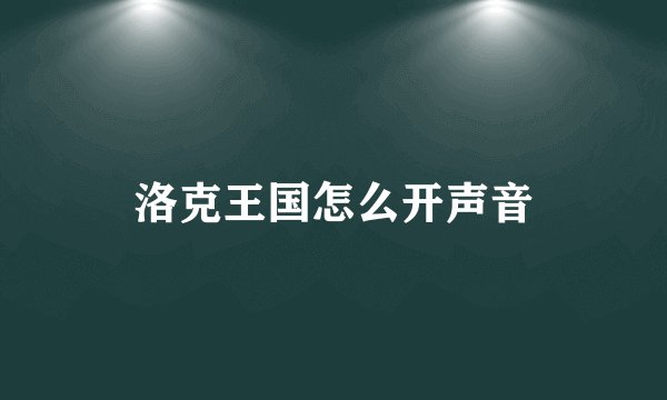 洛克王国怎么开声音