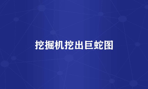 挖掘机挖出巨蛇图