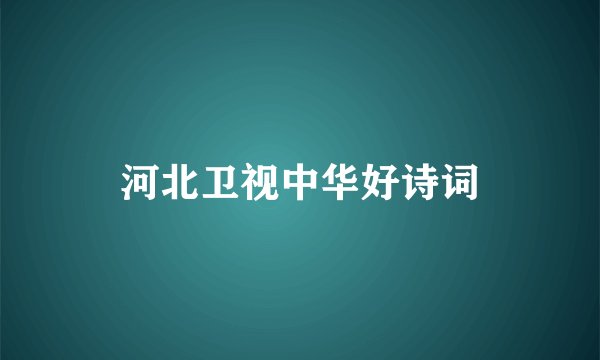 河北卫视中华好诗词
