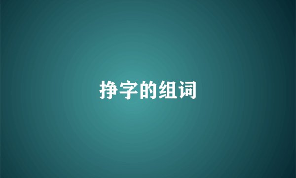 挣字的组词