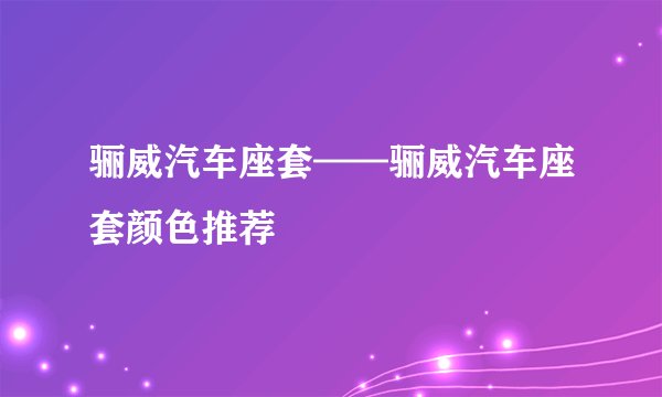 骊威汽车座套——骊威汽车座套颜色推荐