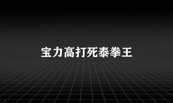 宝力高打死泰拳王