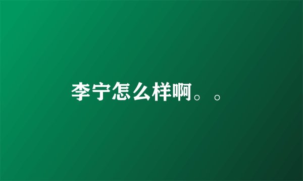 李宁怎么样啊。。