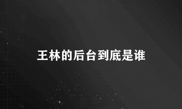 王林的后台到底是谁