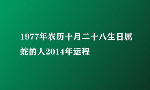 1977年农历十月二十八生日属蛇的人2014年运程