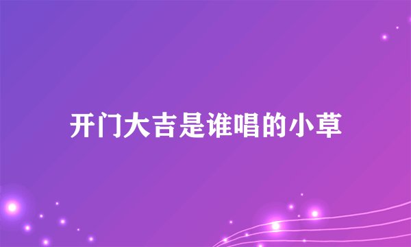 开门大吉是谁唱的小草