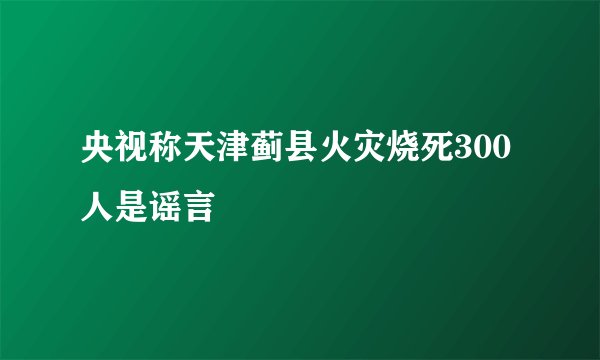 央视称天津蓟县火灾烧死300人是谣言