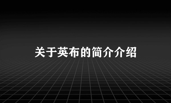 关于英布的简介介绍