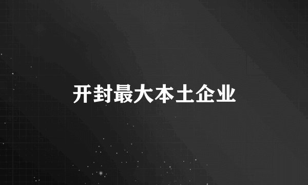 开封最大本土企业