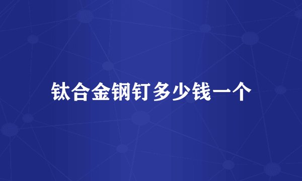 钛合金钢钉多少钱一个
