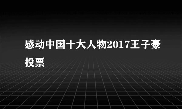 感动中国十大人物2017王子豪投票