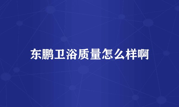 东鹏卫浴质量怎么样啊