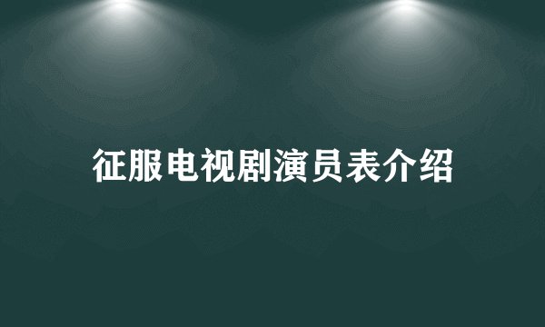 征服电视剧演员表介绍