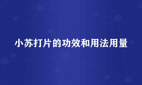 小苏打片的功效和用法用量