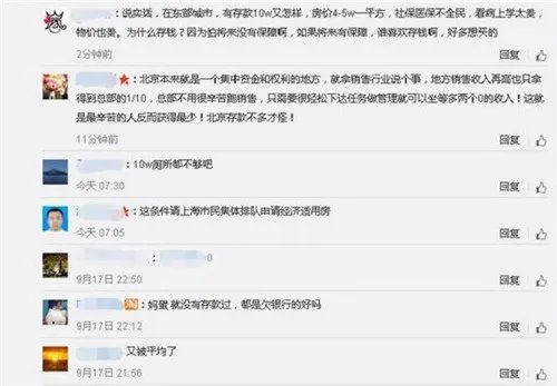 北上广人均存款超10万 网友调侃:10w又怎样 厕所都买不起