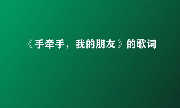 《手牵手，我的朋友》的歌词
