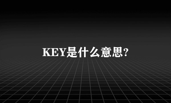 KEY是什么意思?