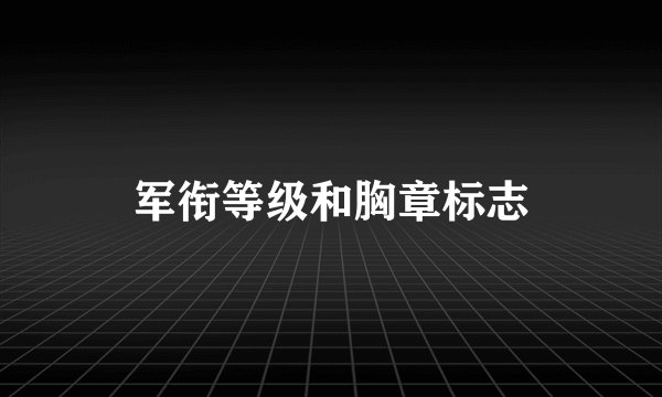 军衔等级和胸章标志