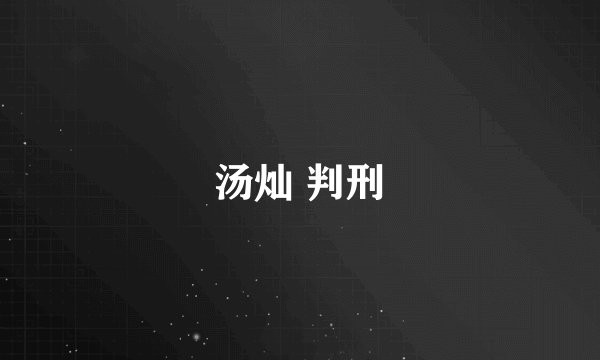 汤灿 判刑