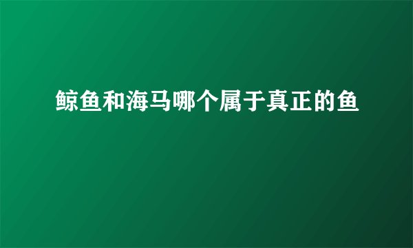 鲸鱼和海马哪个属于真正的鱼