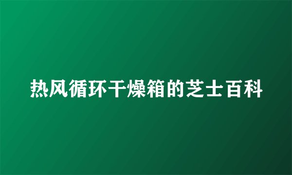 热风循环干燥箱的芝士百科