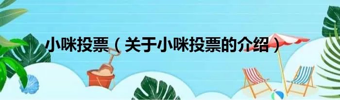 小咪投票（关于小咪投票的介绍）