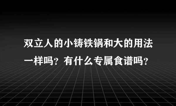 双立人的小铸铁锅和大的用法一样吗？有什么专属食谱吗？
