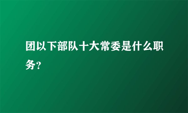 团以下部队十大常委是什么职务？