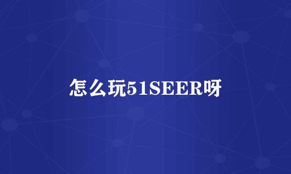 怎么玩51SEER呀