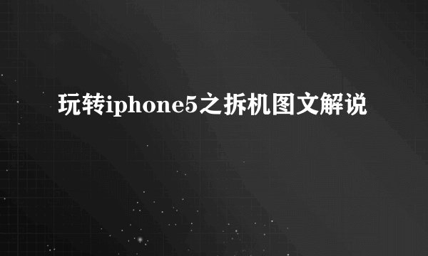 玩转iphone5之拆机图文解说