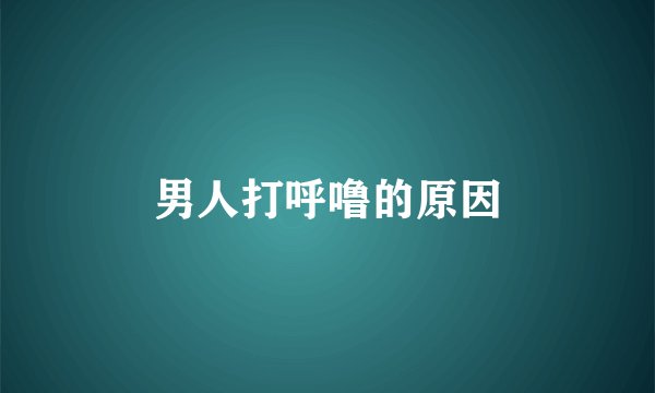 男人打呼噜的原因