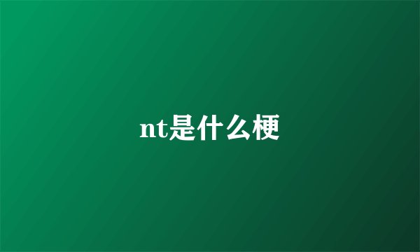 nt是什么梗