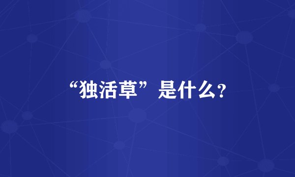 “独活草”是什么？