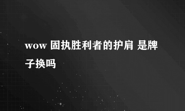 wow 固执胜利者的护肩 是牌子换吗