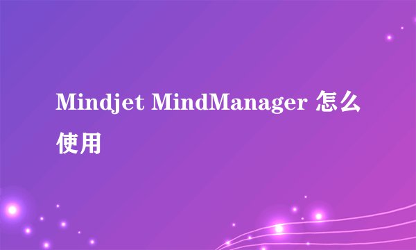 Mindjet MindManager 怎么使用