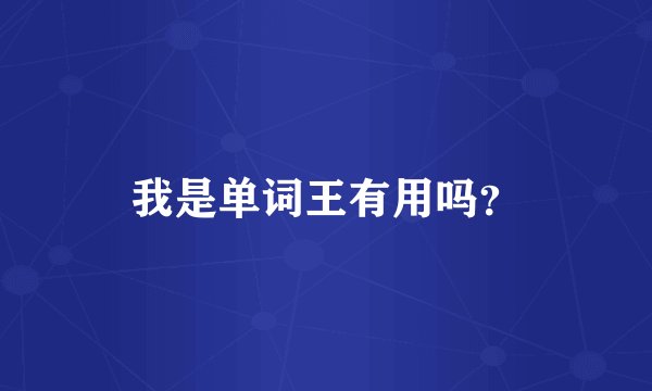 我是单词王有用吗？