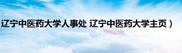 辽宁中医药大学人事处 辽宁中医药大学主页）